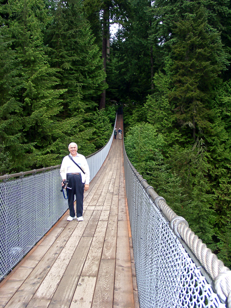 Lee Duquette on Capilano Suspension Bridge